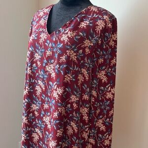 Madewell Red Sheath Dress V-Neck Long Sleeve - Size Large